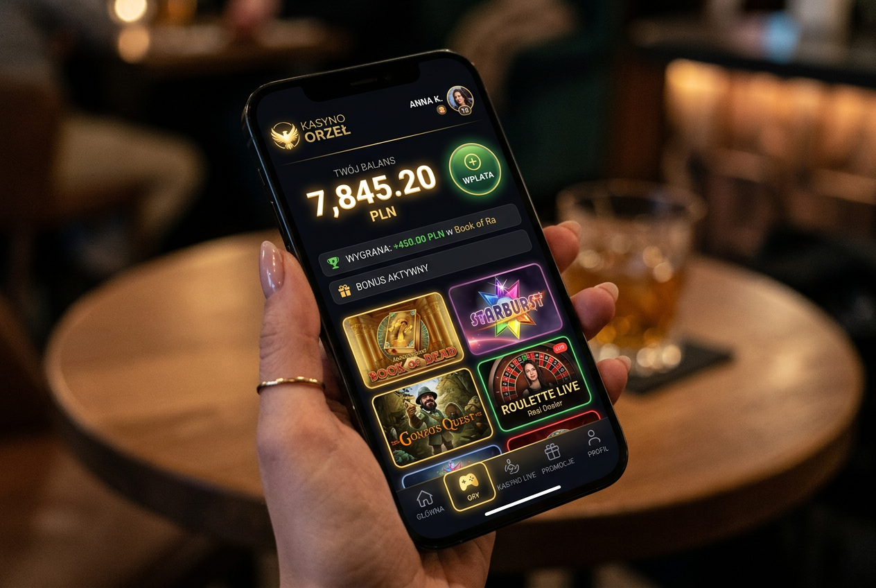 Modern casino interface showing real money balance and premium dashboard with gold accents