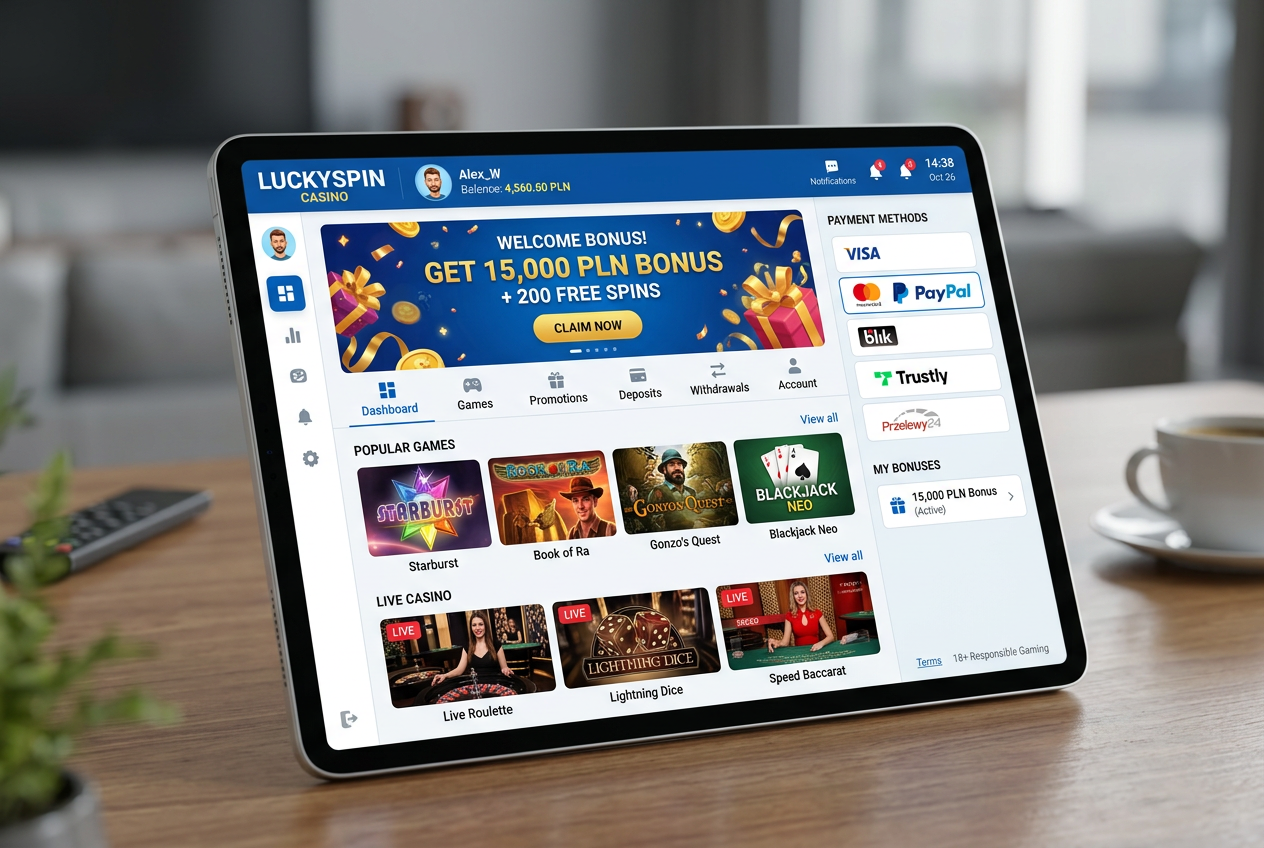 Yep Casino interfejs płatności PayPal i baner bonusowy